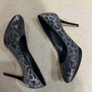 Donald Pliner sparkle animal platform heels